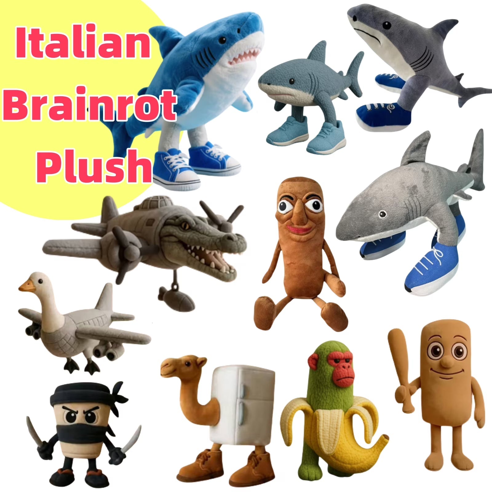 Italian Brainrot Meme Knuffels