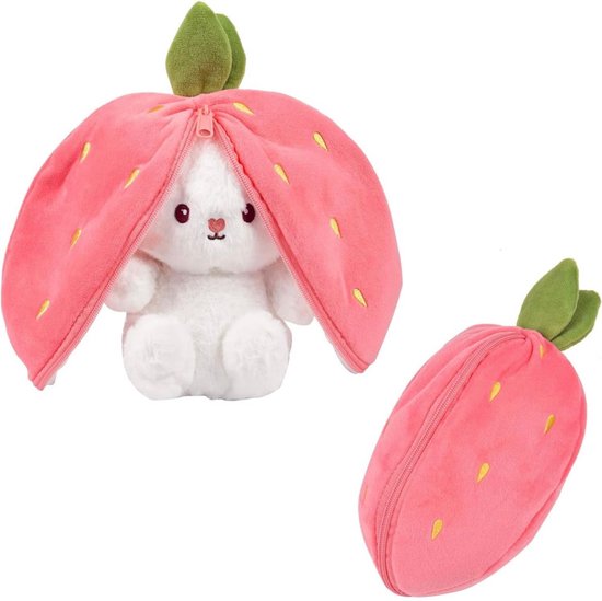 Squishy Kawaii Knuffel 30cm  aardbei 2in1